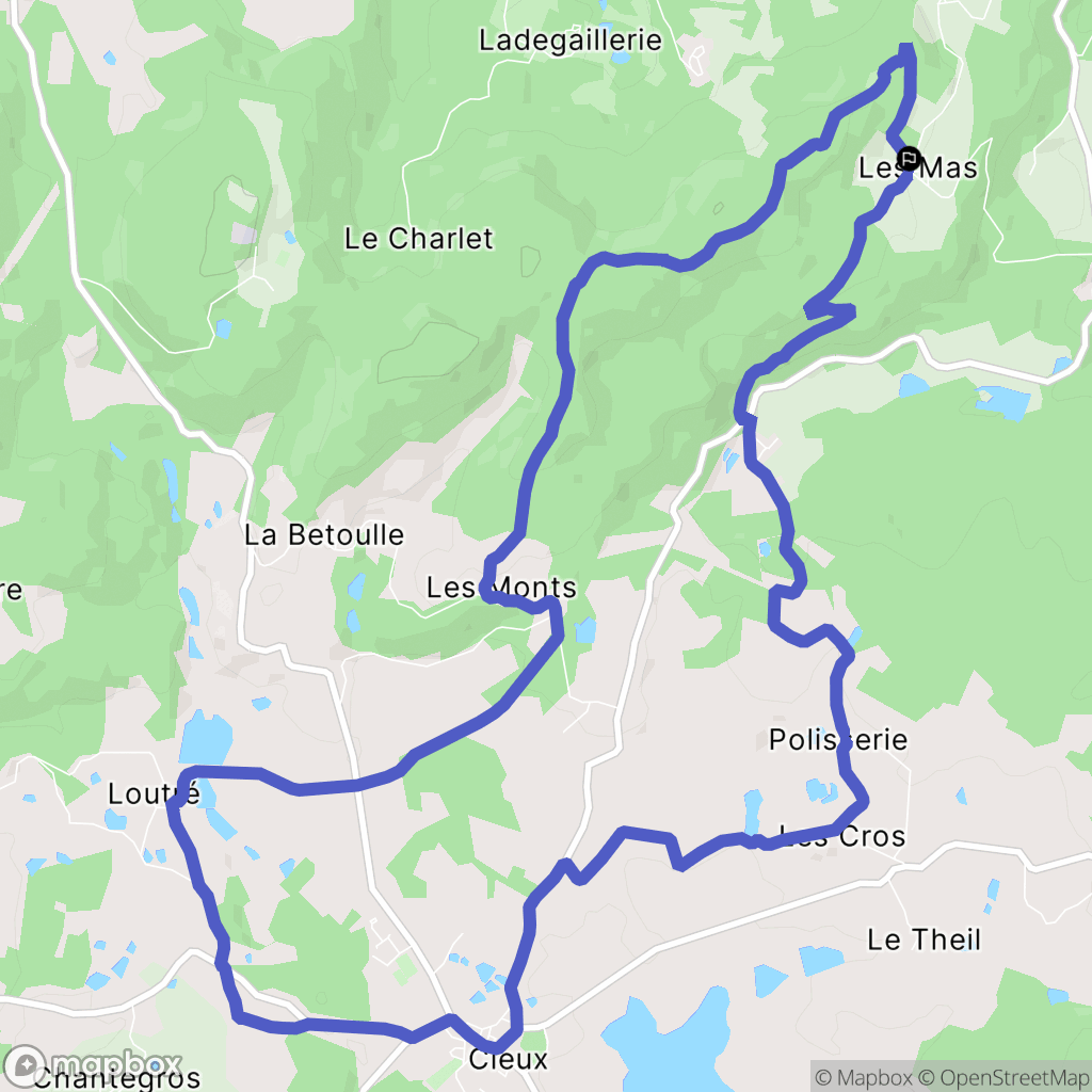 Vaulry : carte du parcours de randonnée - France