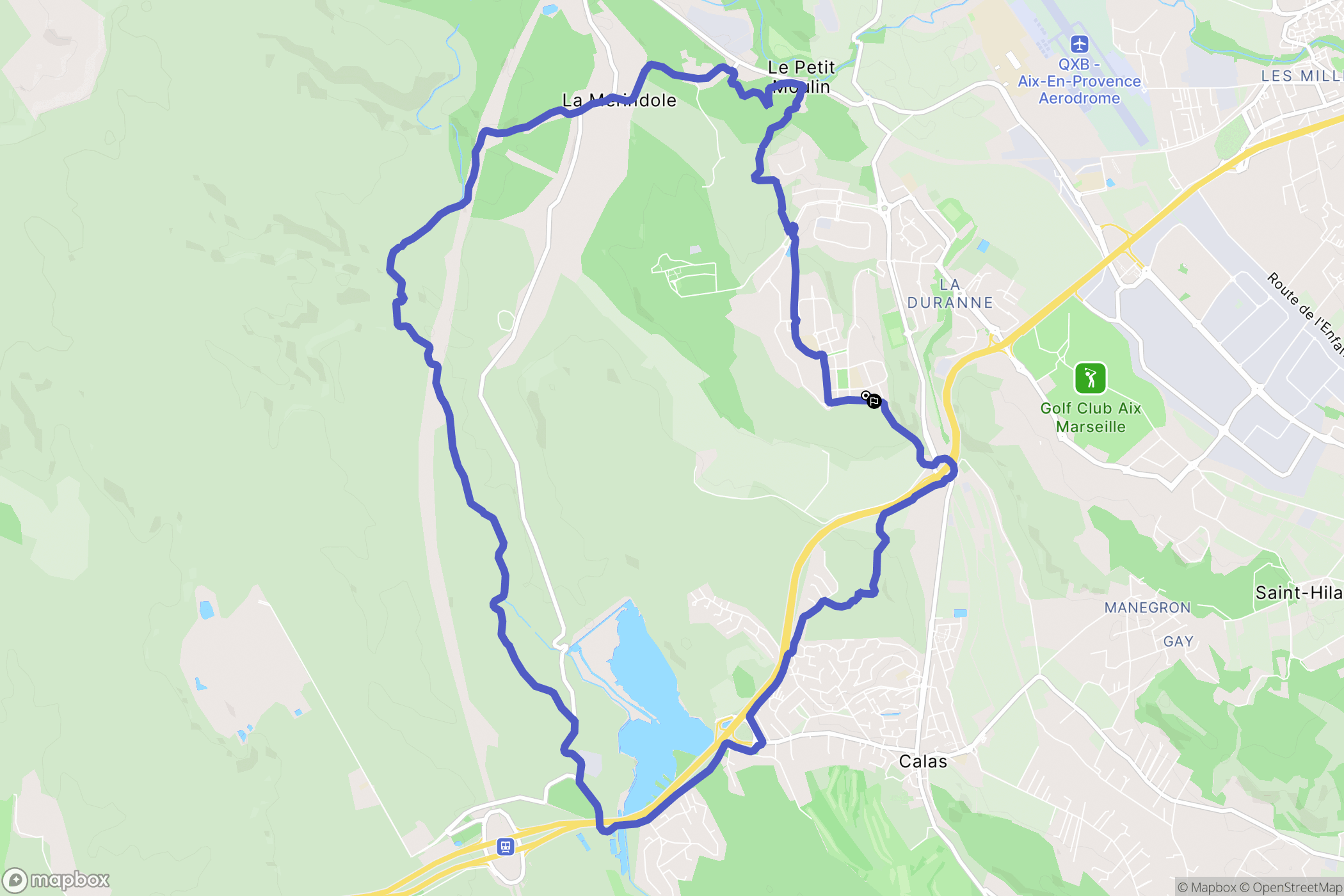 Aix-en-Provence : carte du parcours de randonnée - France