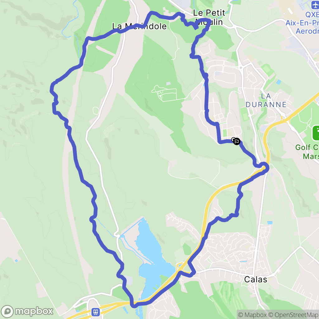 Aix-en-Provence : carte du parcours de randonnée - France