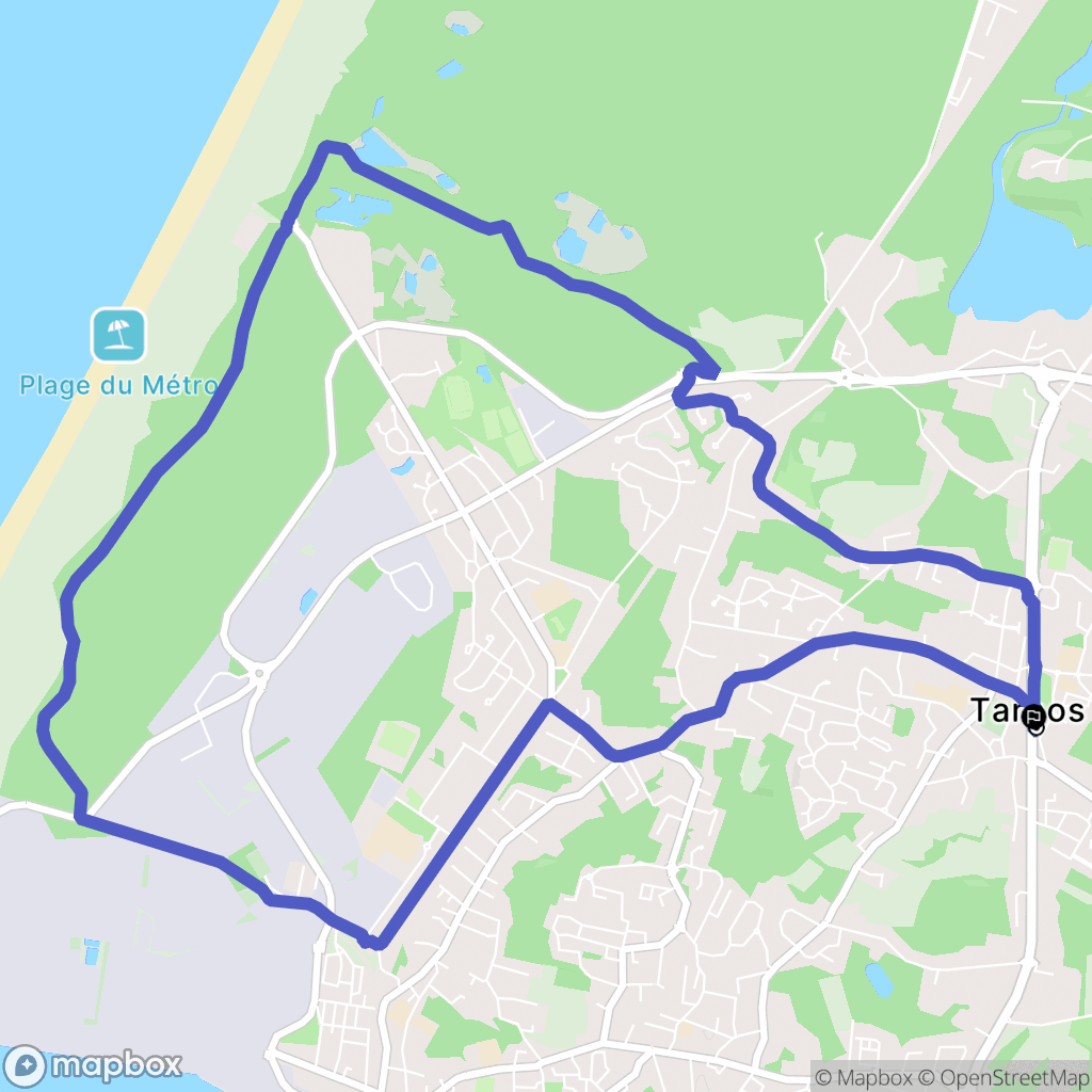Tarnos : carte du parcours de randonnée - France