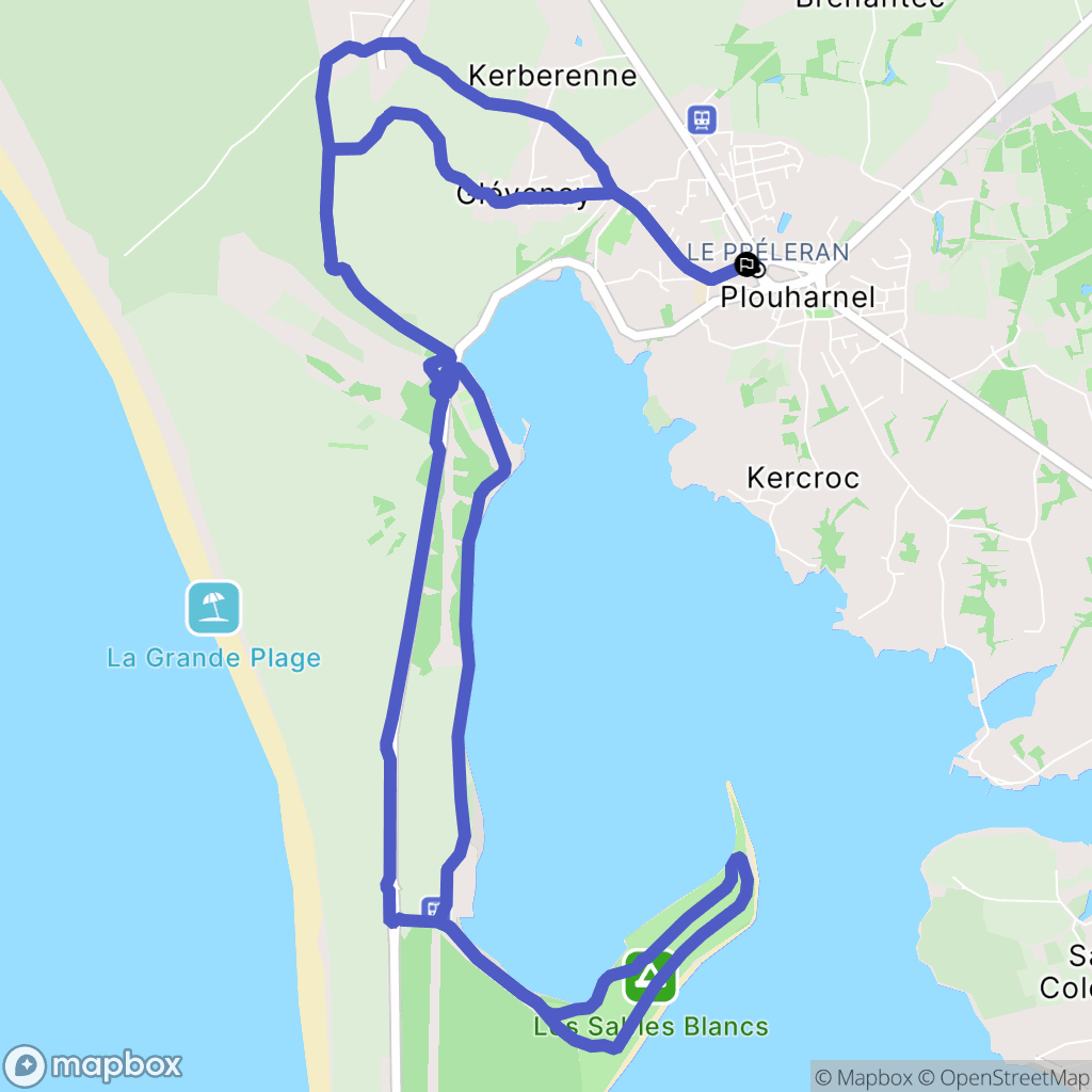 Plouharnel : carte du parcours de randonnée - France