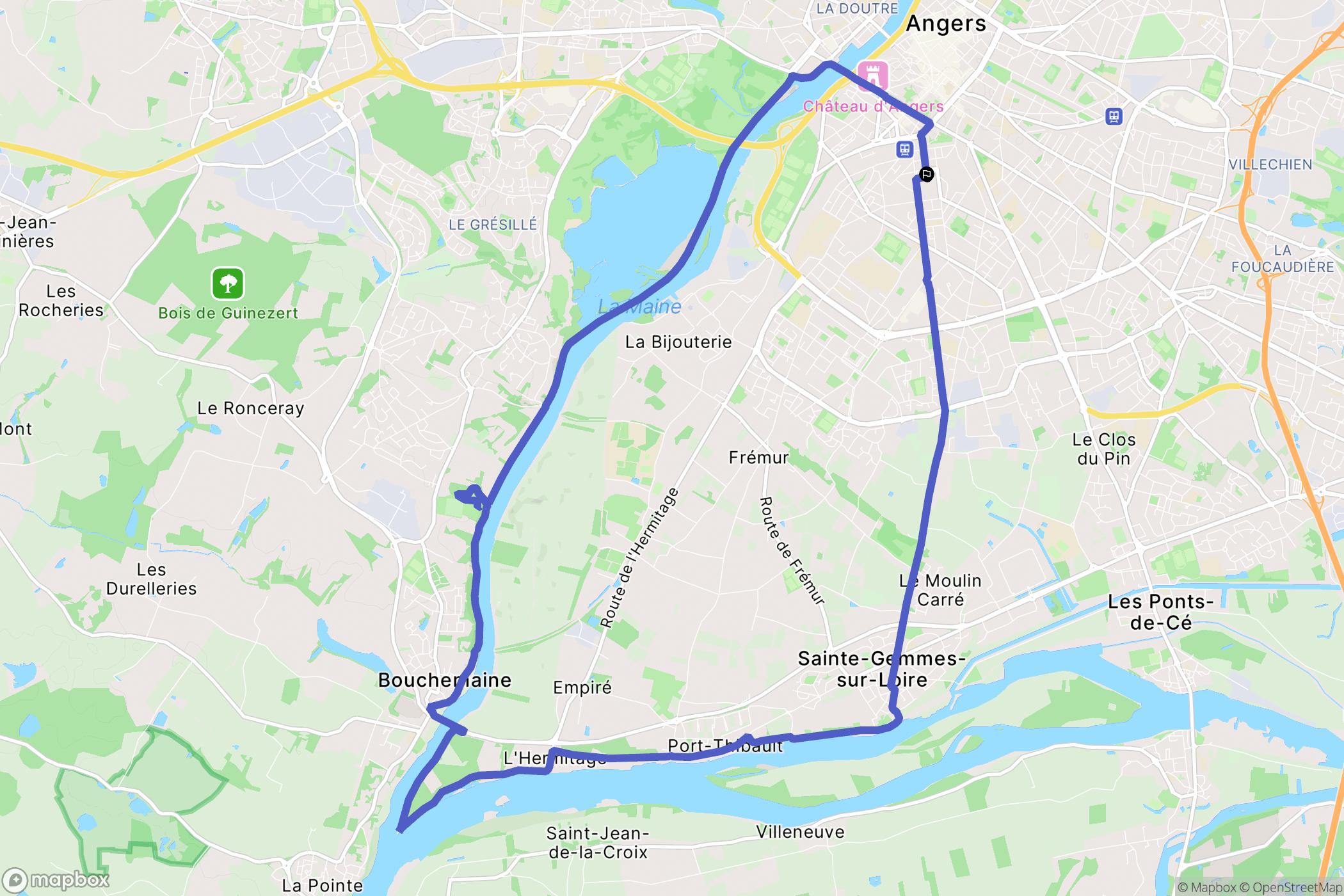 Sainte-Gemmes-sur-Loire : carte du parcours de randonnée - France