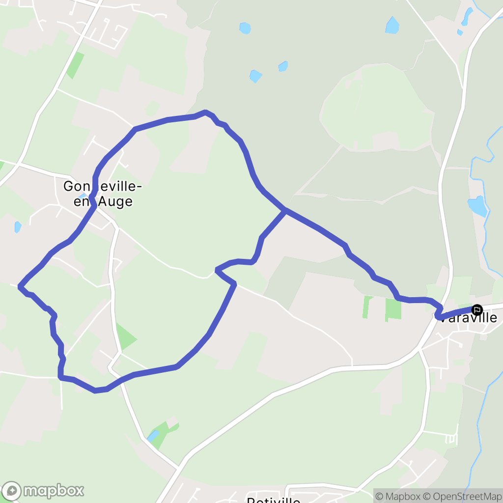 Varaville : carte du parcours de randonnée - France