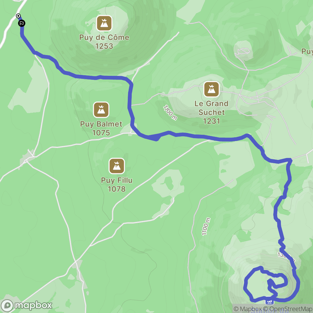 Ceyssat : carte du parcours de randonnée - France