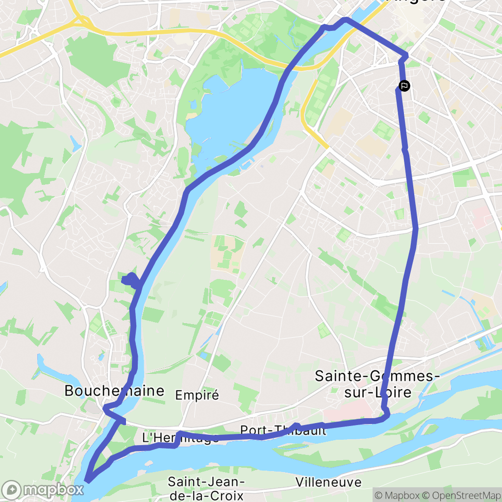Sainte-Gemmes-sur-Loire : carte du parcours de randonnée - France