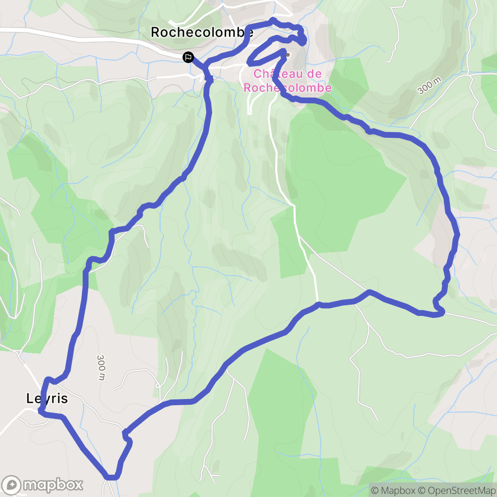 Rochecolombe : carte du parcours de randonnée - France