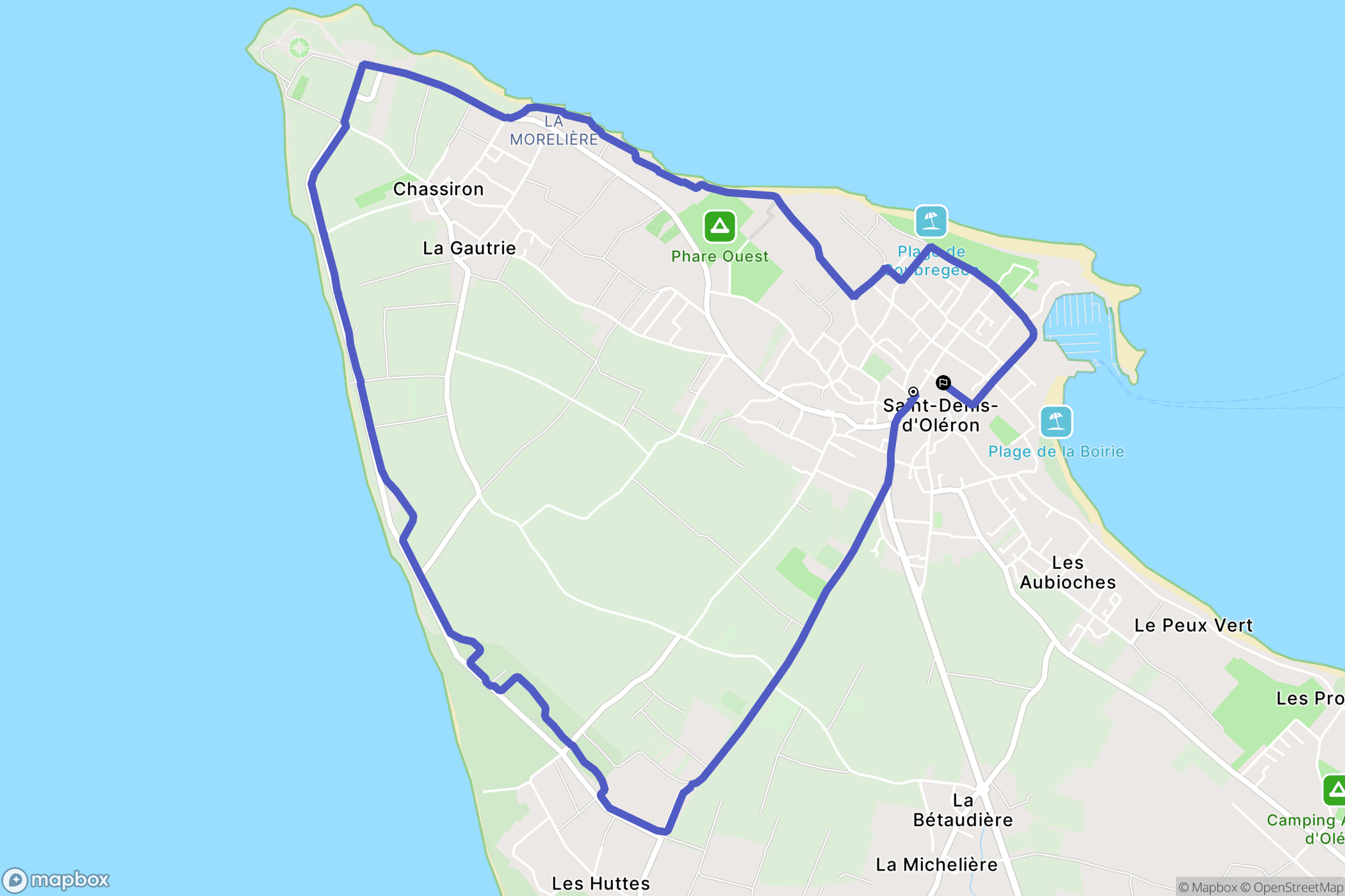 Saint-Denis-d'Oléron : carte du parcours de randonnée - France