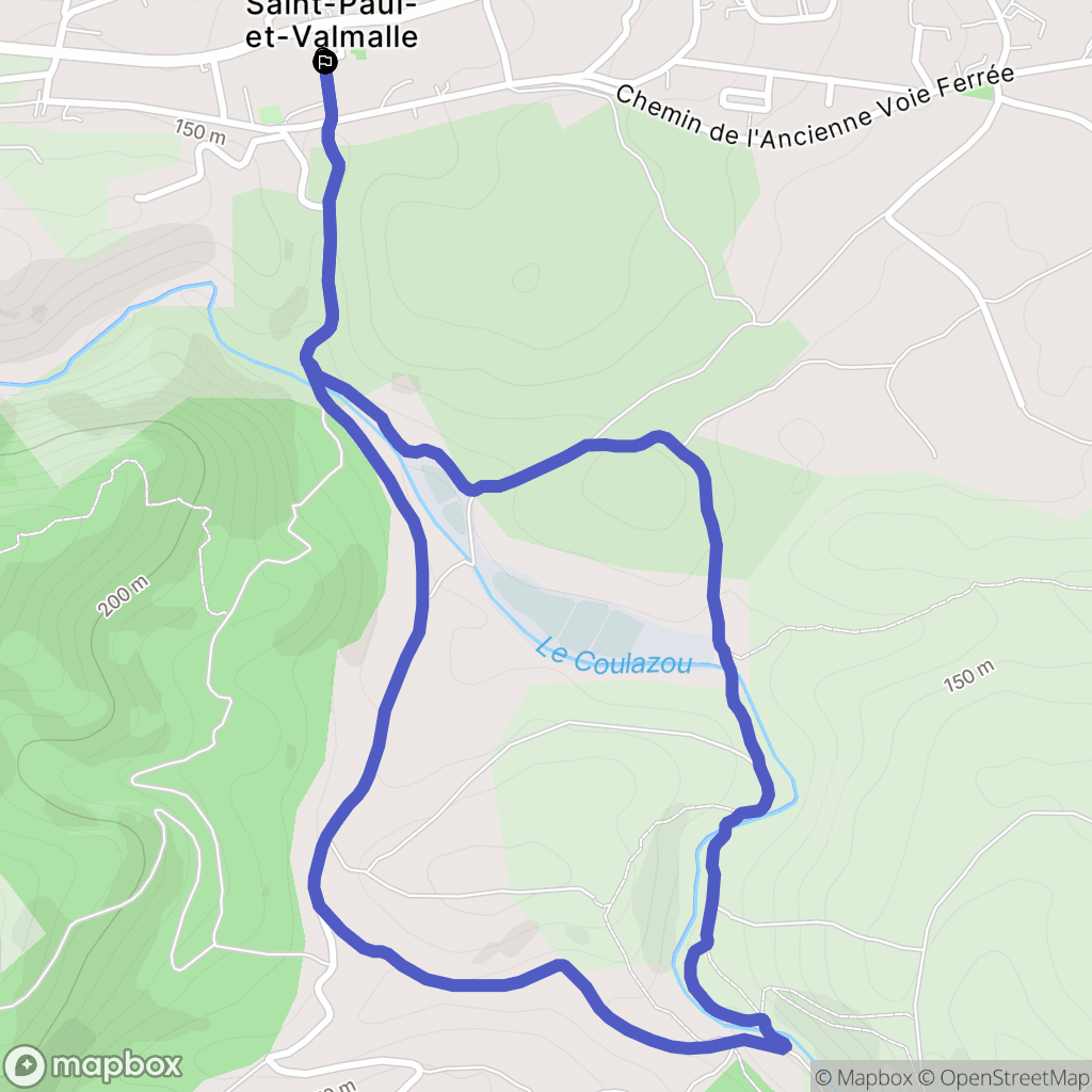 Saint-Paul-et-Valmalle : carte du parcours de randonnée - France
