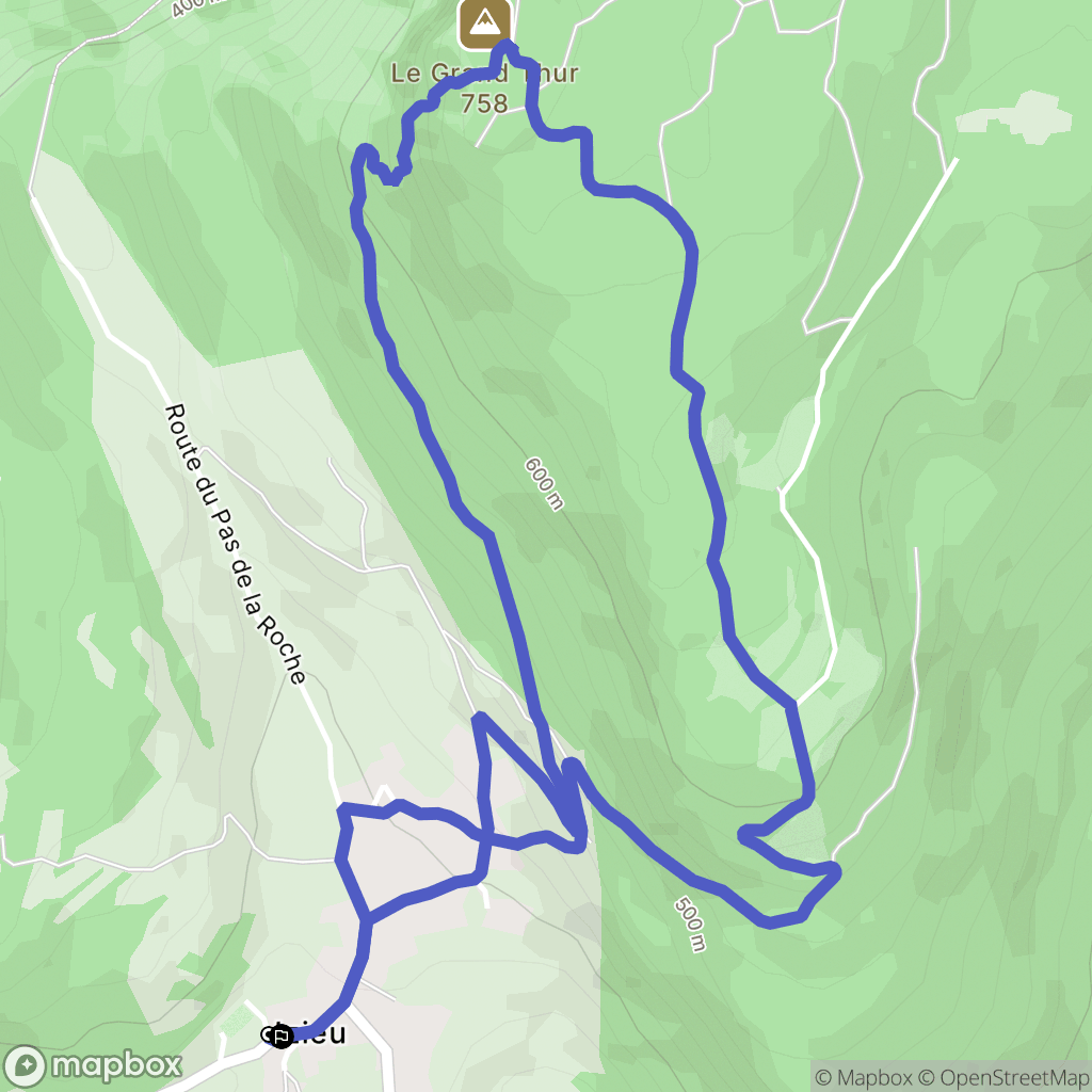 Izieu : carte du parcours de randonnée - France