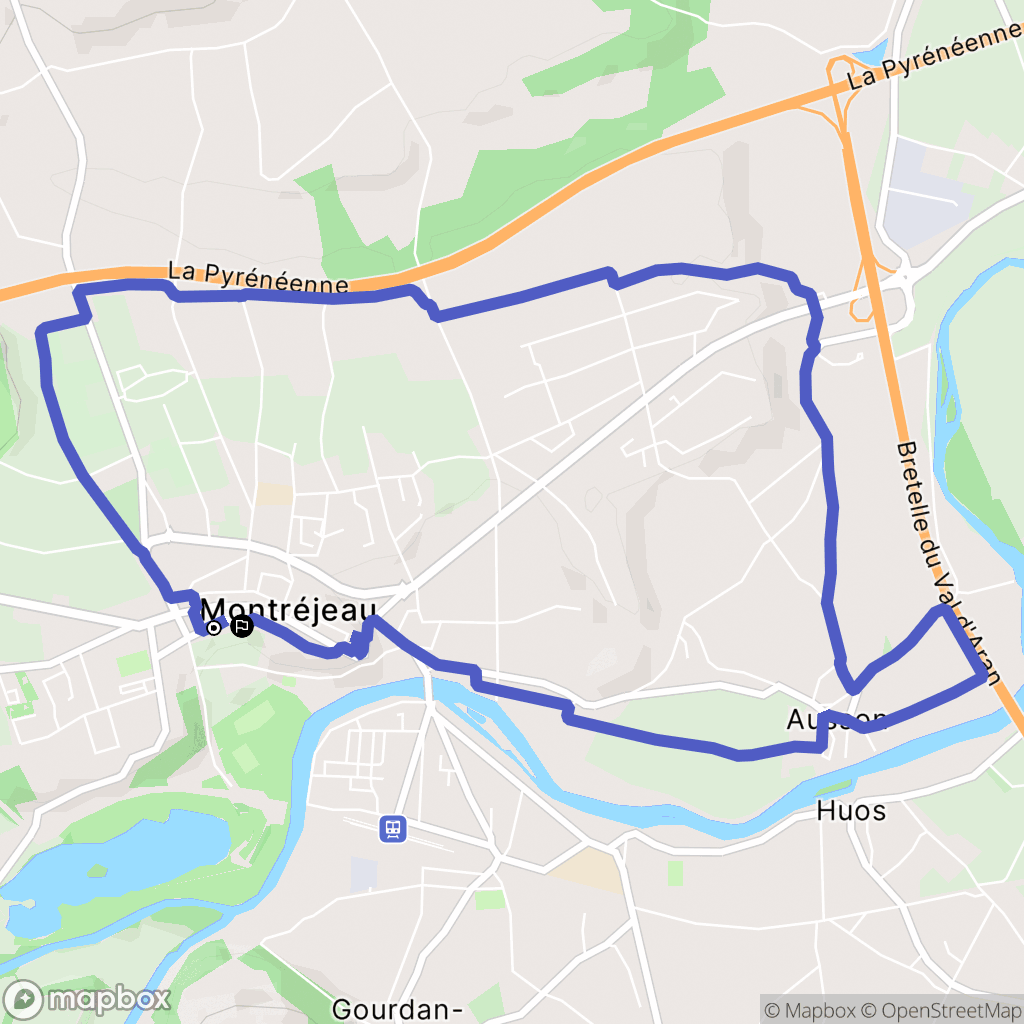 Montréjeau : carte du parcours de randonnée - France