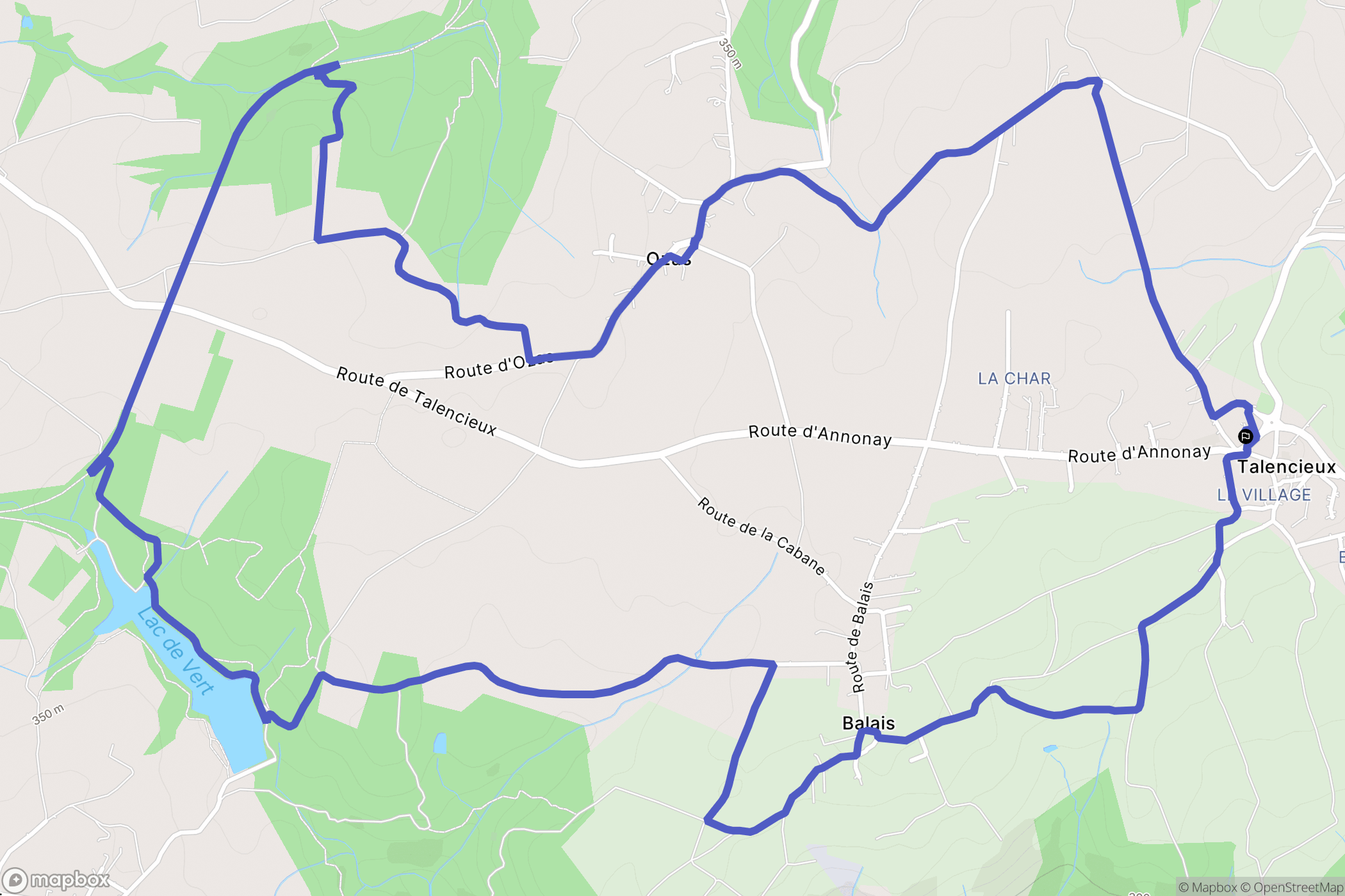 Talencieux : carte du parcours de randonnée - France
