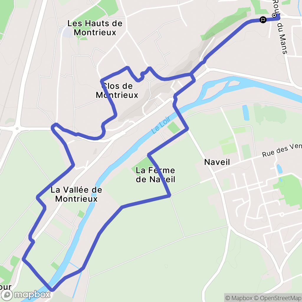 Vendôme : carte du parcours de randonnée - France