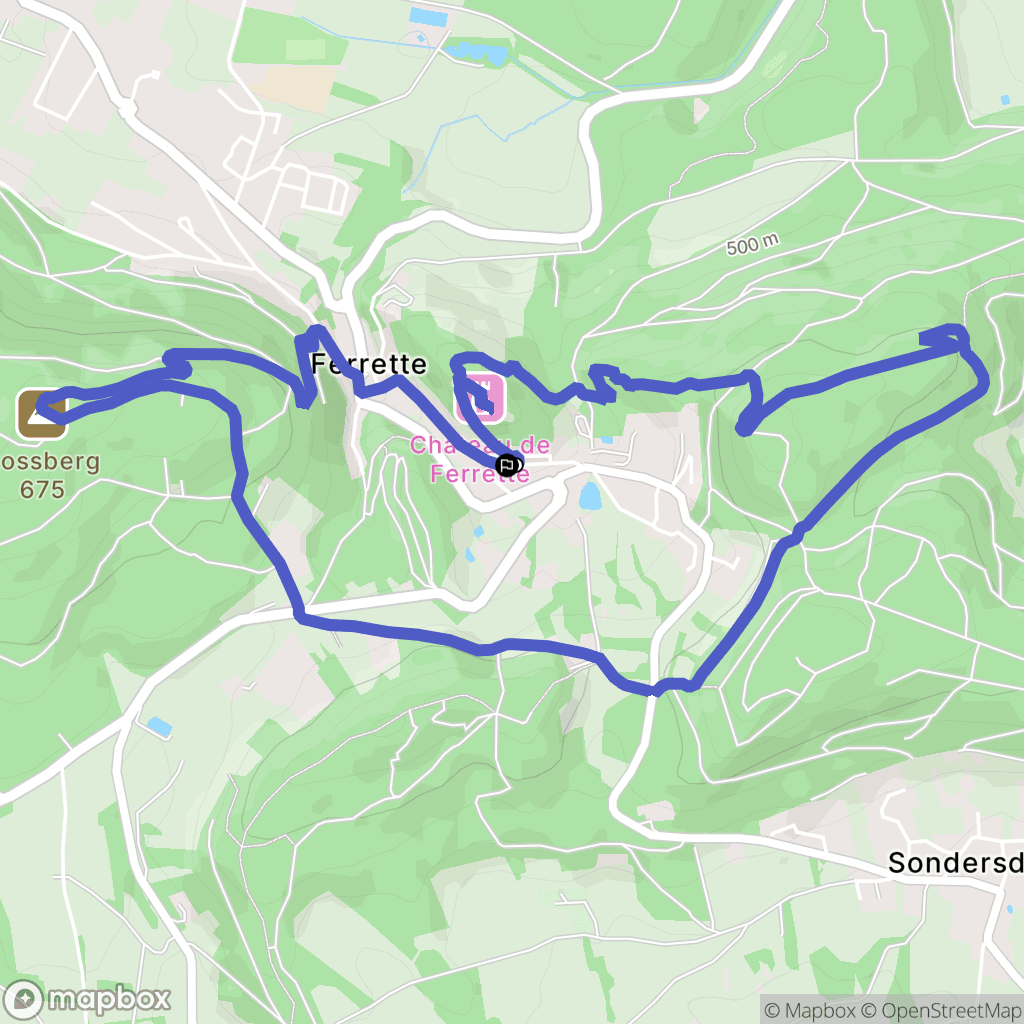 Ferrette : carte du parcours de randonnée - France
