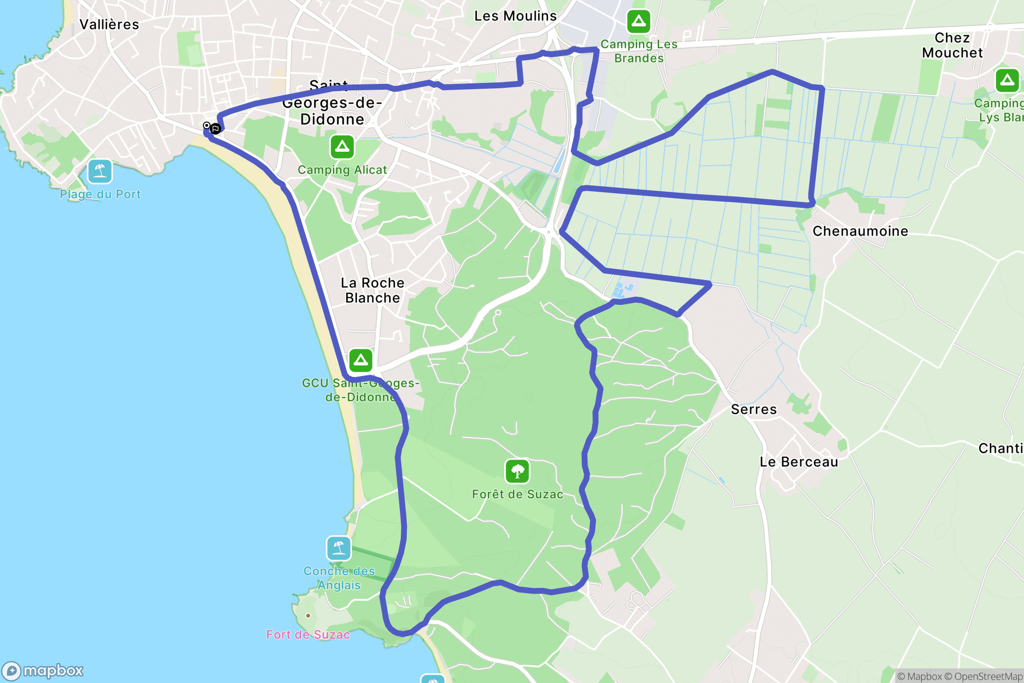 Saint-Georges-de-Didonne : carte du parcours de randonnée - France
