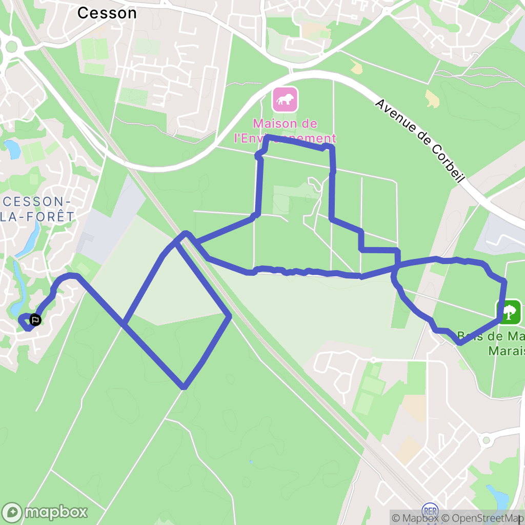 Cesson : carte du parcours de randonnée - France