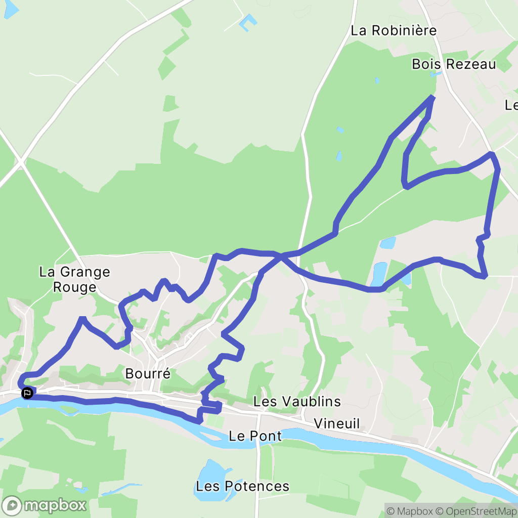 Montrichard Val de Cher : carte du parcours de randonnée - France