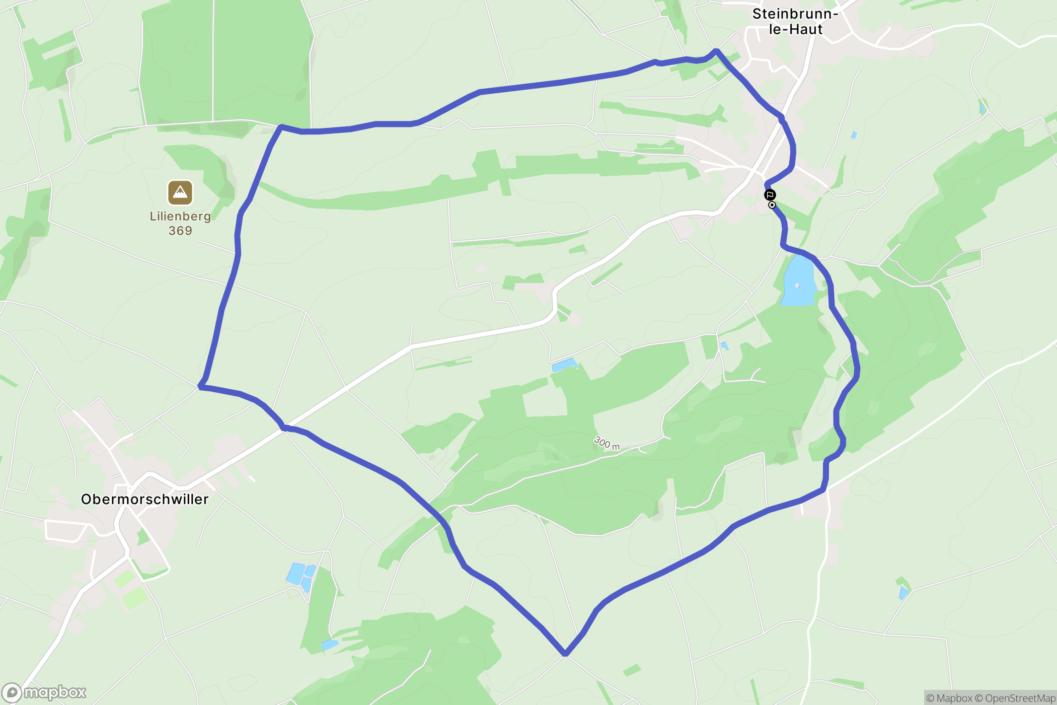 Steinbrunn-le-Haut : carte du parcours de randonnée - France
