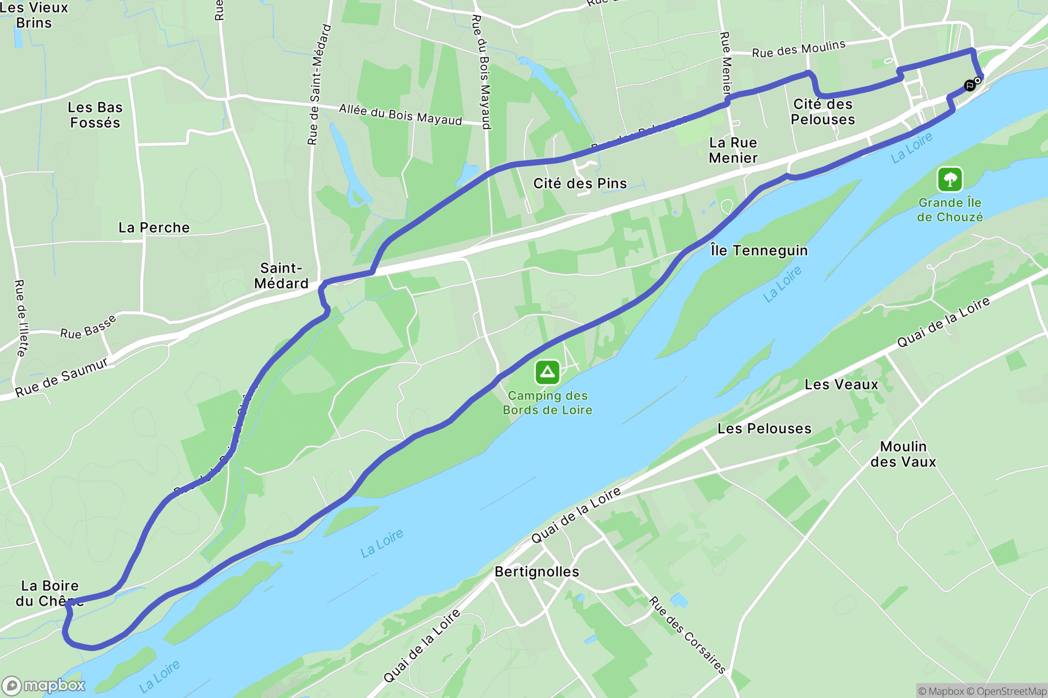 Chouzé-sur-Loire : carte du parcours de randonnée - France