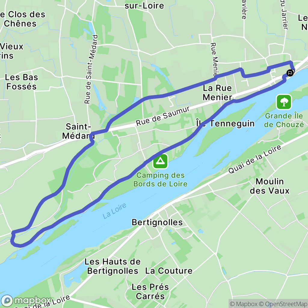 Chouzé-sur-Loire : carte du parcours de randonnée - France