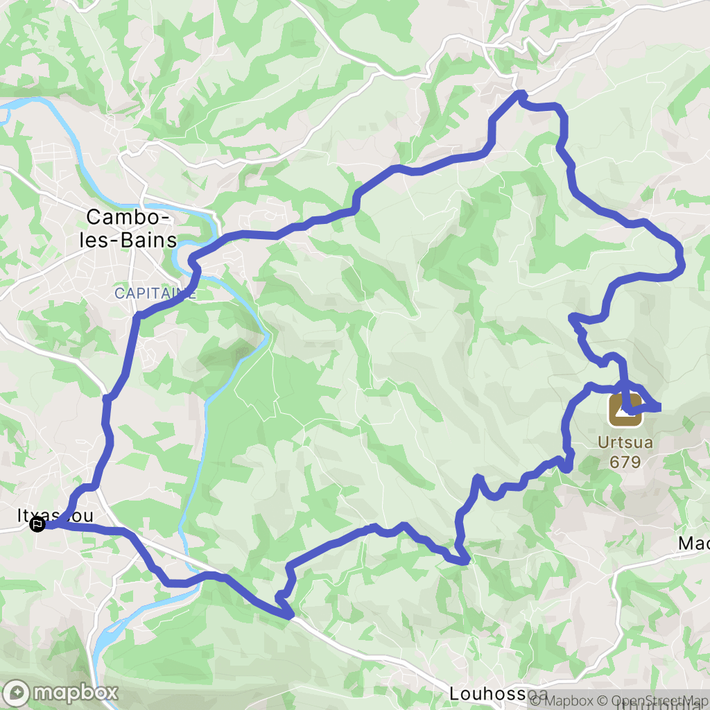 Itxassou : carte du parcours de randonnée - France