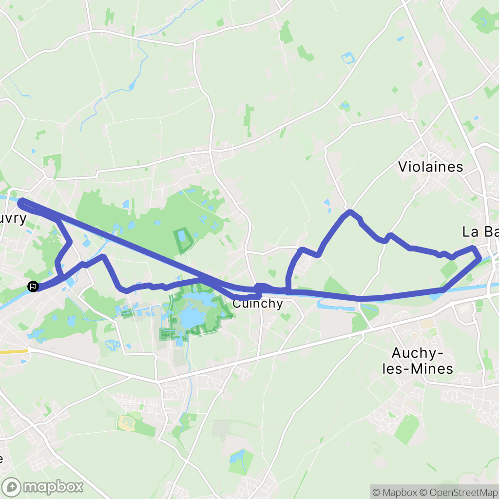 Beuvry : carte du parcours de randonnée - France