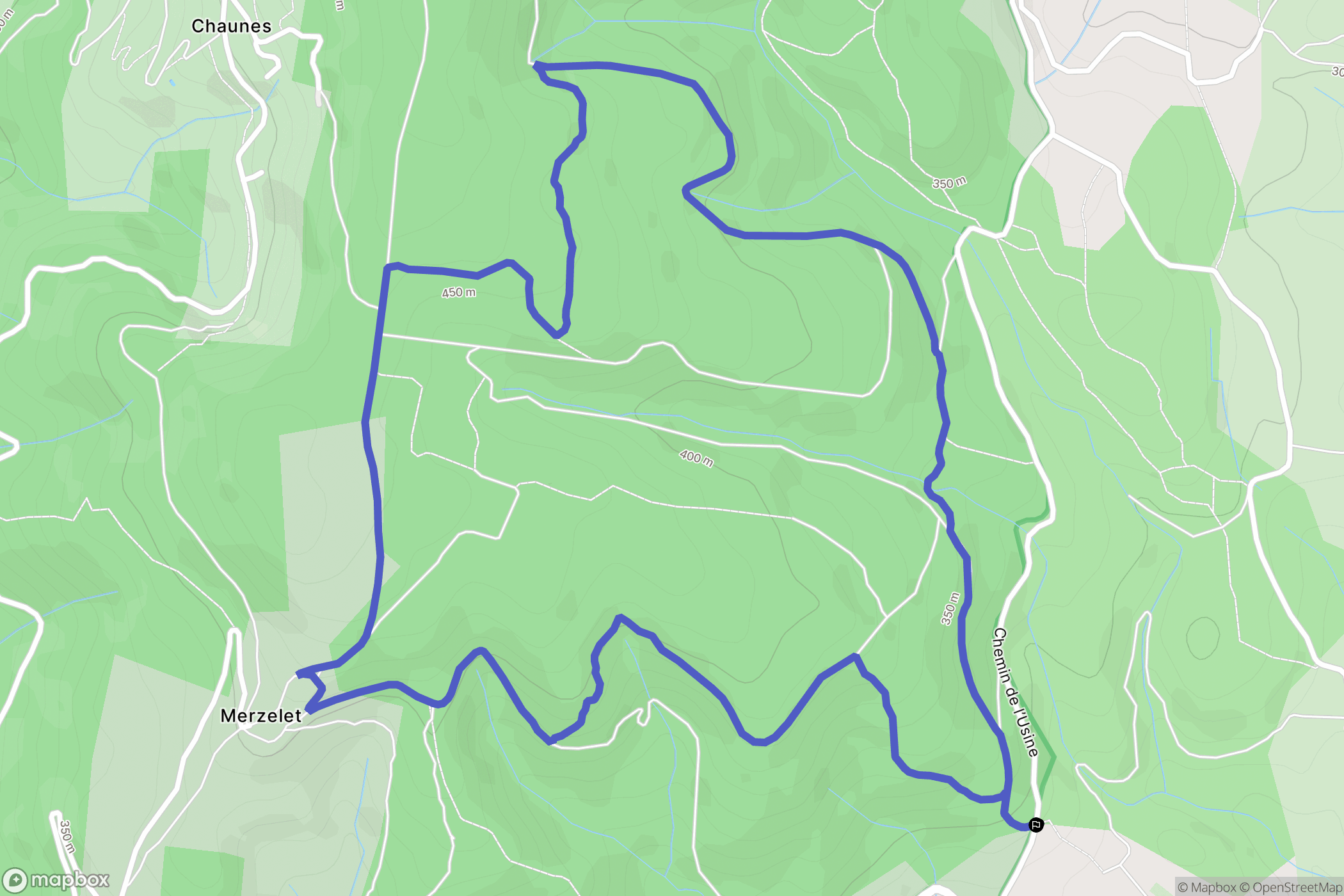 Lachapelle-Sous-Aubenas : carte du parcours de randonnée - France