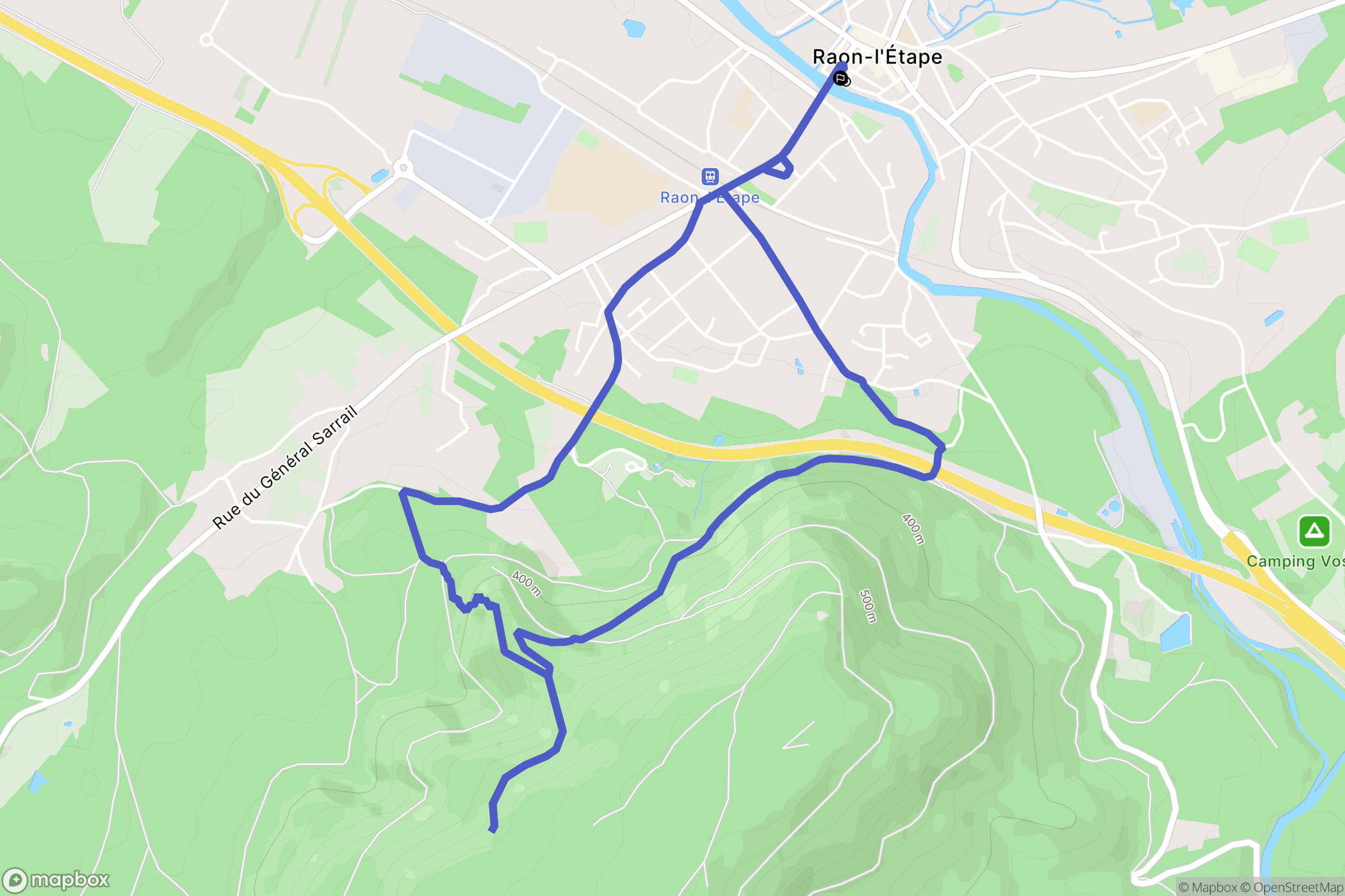 Raon-l'Étape : carte du parcours de randonnée - France