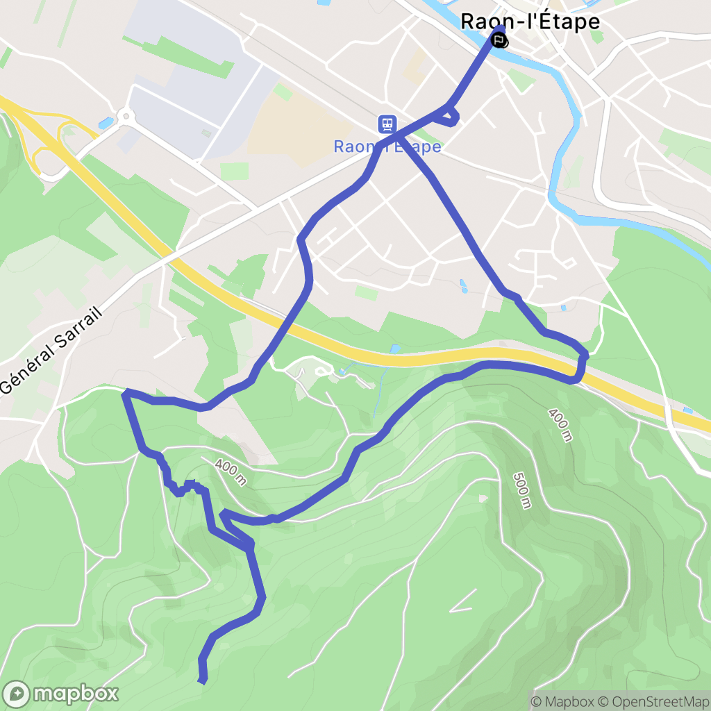 Raon-l'Étape : carte du parcours de randonnée - France