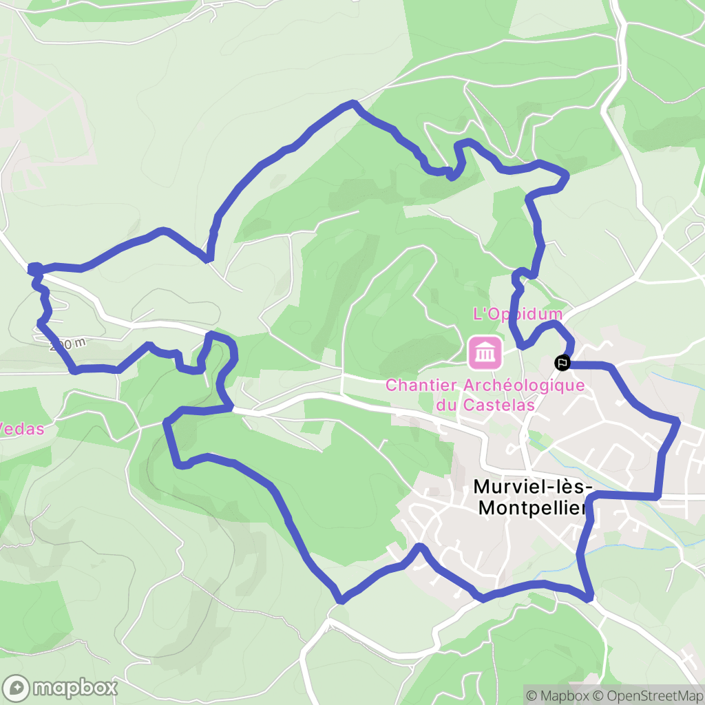 Murviel-lès-Montpellier : carte du parcours de randonnée - France
