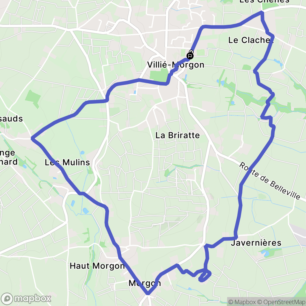 Villié-Morgon : carte du parcours de randonnée - France