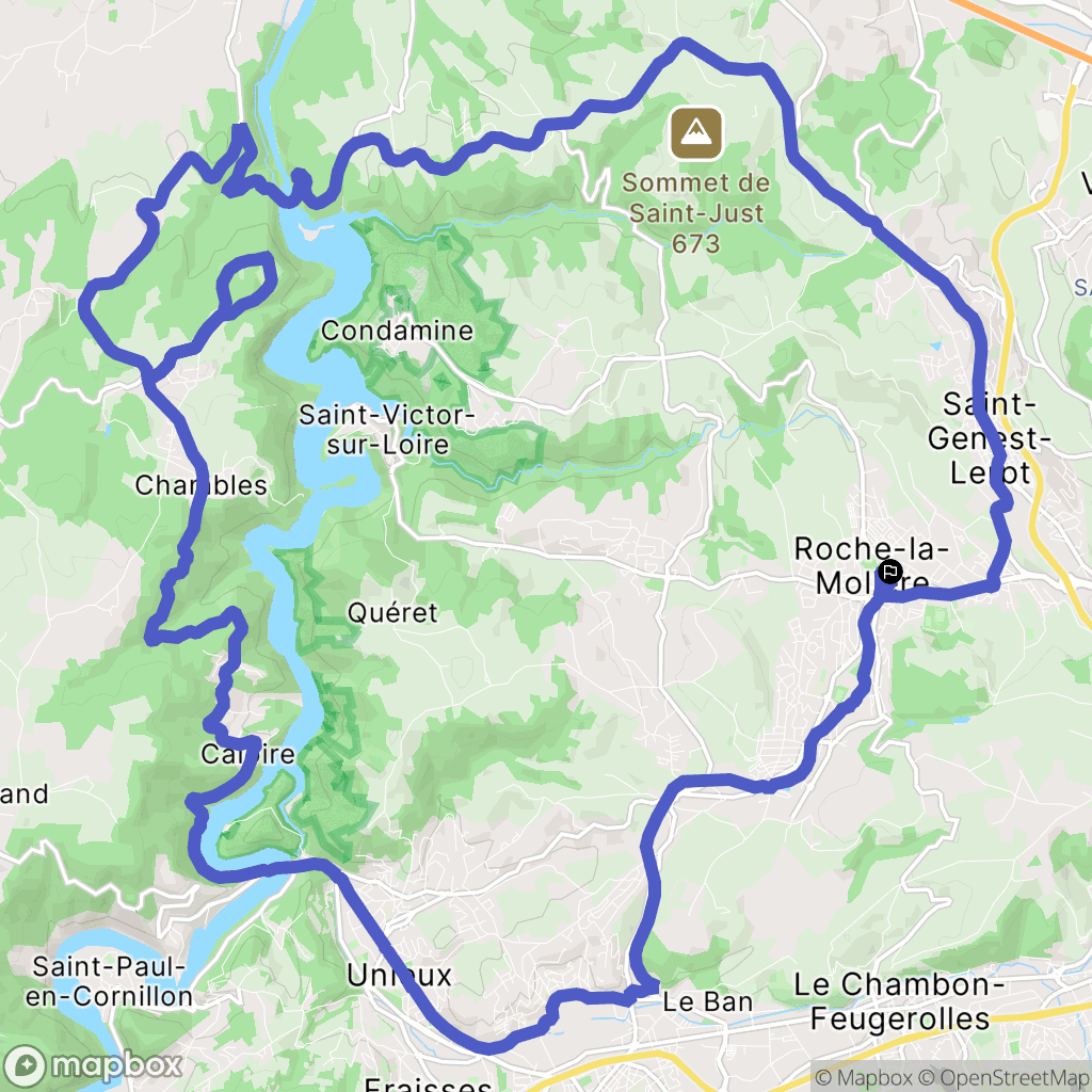 Roche-la-Molière : carte du parcours de randonnée - France