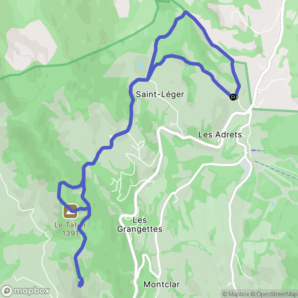 Montclar : carte du parcours de randonnée - France