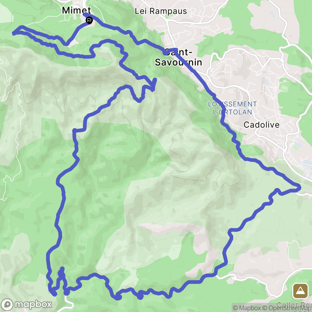 Mimet : carte du parcours de randonnée - France