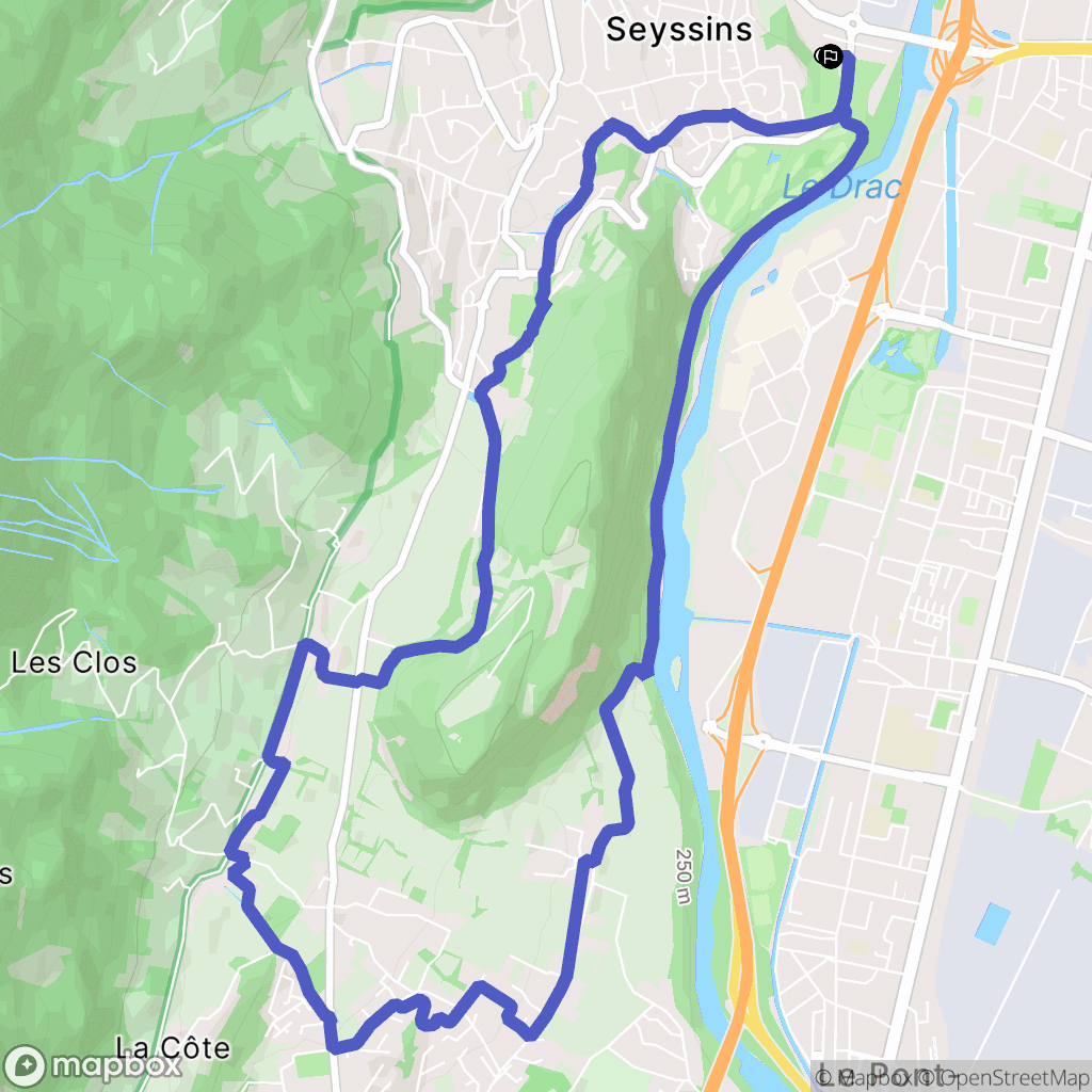 Seyssins : carte du parcours de randonnée - France