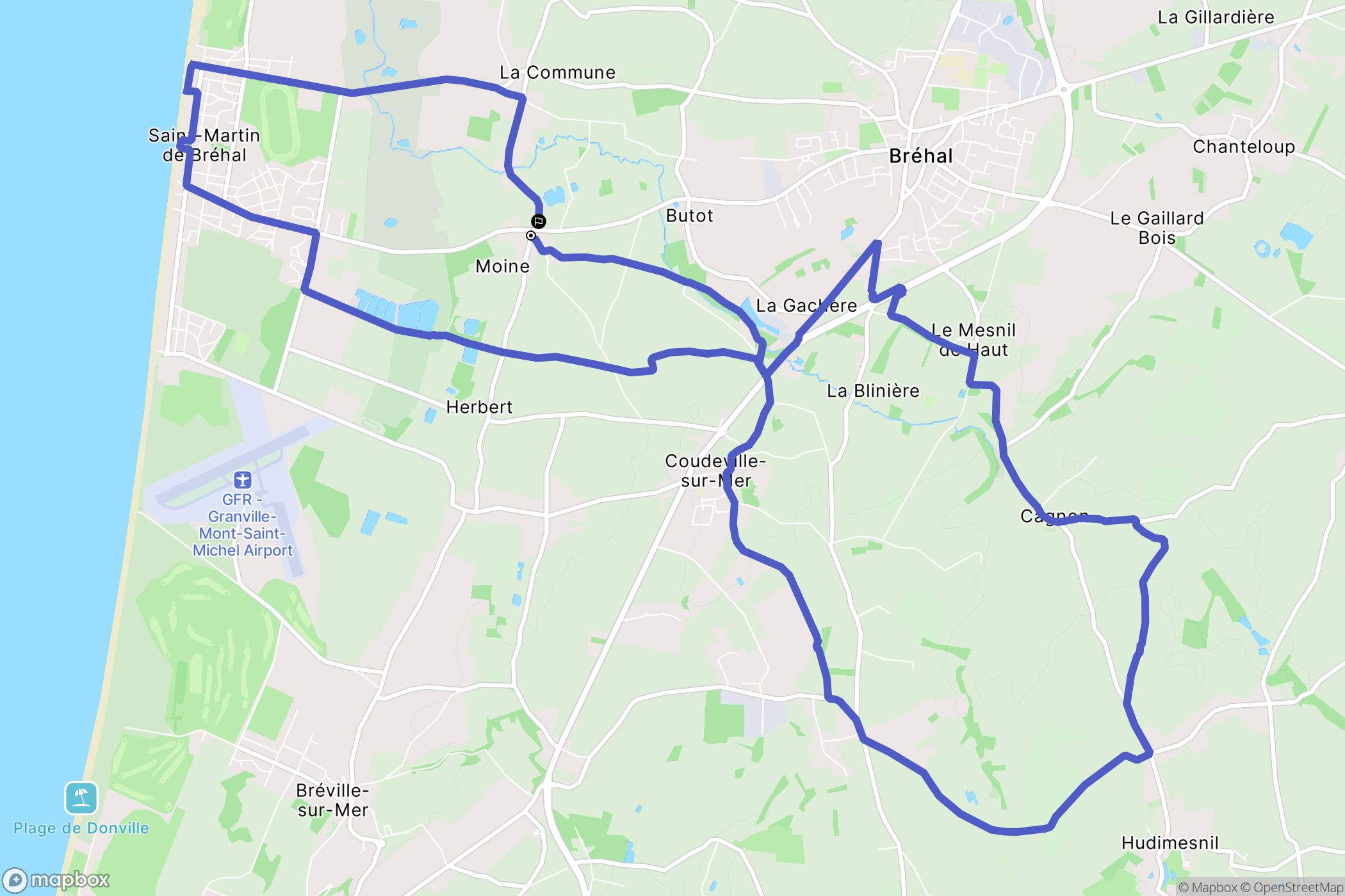 Bréhal : carte du parcours de randonnée - France