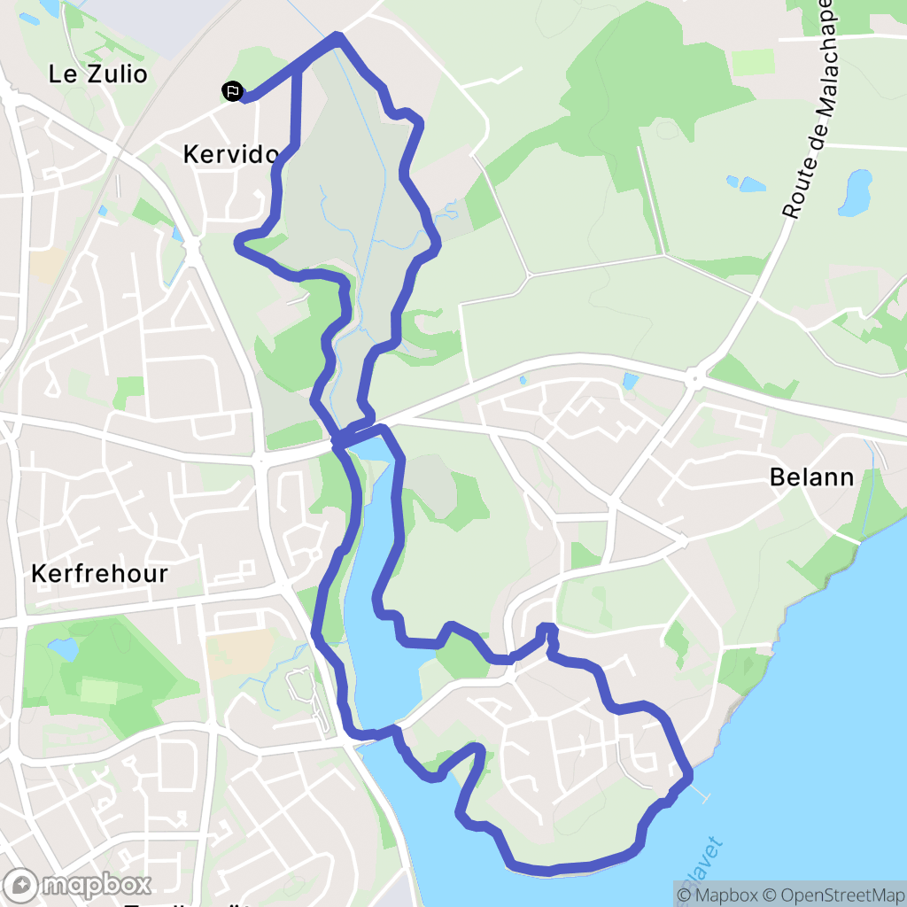 Lanester : carte du parcours de randonnée - France