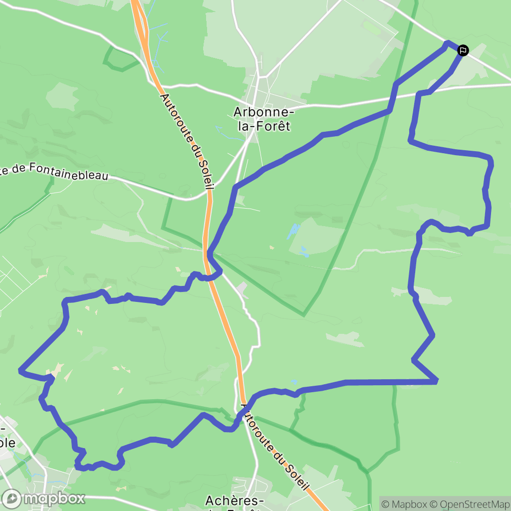 Fontainebleau : carte du parcours de randonnée - France
