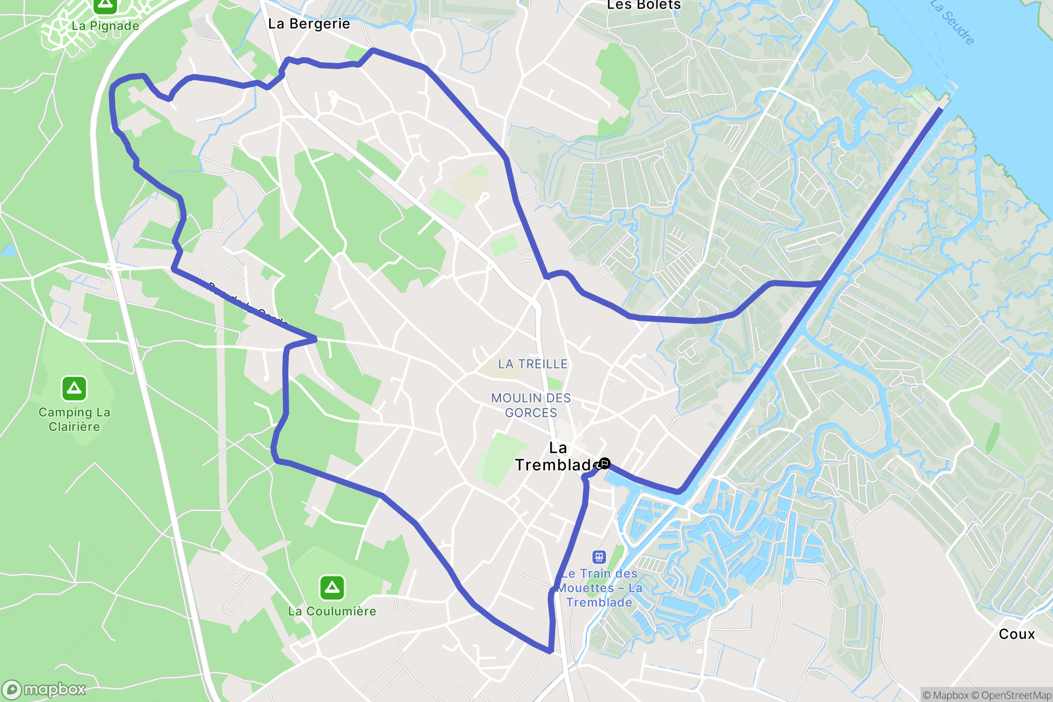 La Tremblade : carte du parcours de randonnée - France