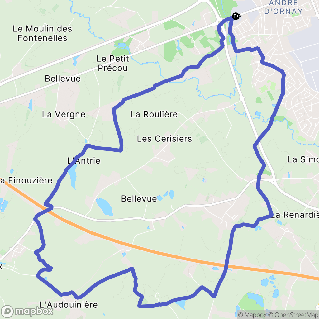 La Roche-sur-Yon : carte du parcours de randonnée - France