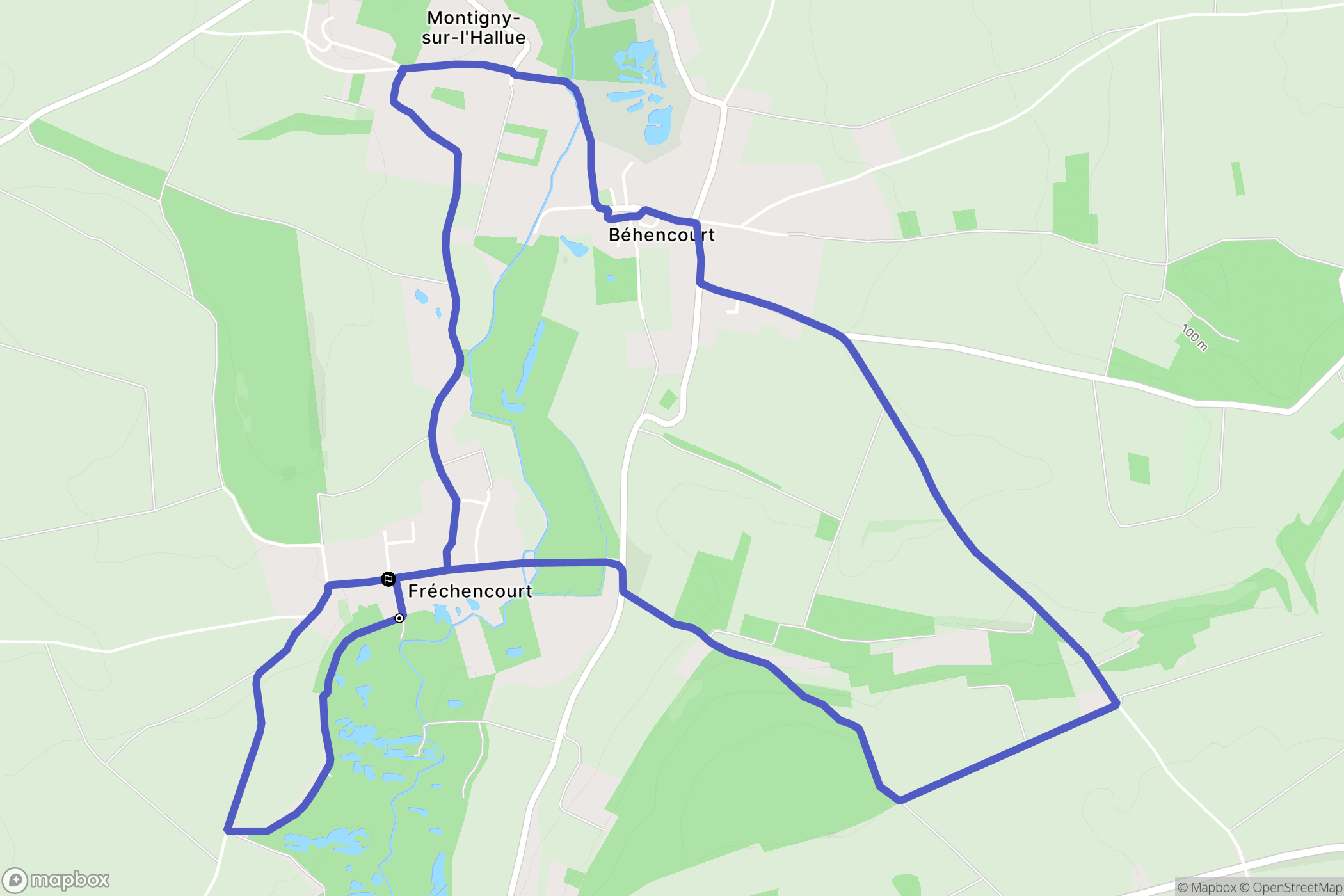 Fréchencourt : carte du parcours de randonnée - France