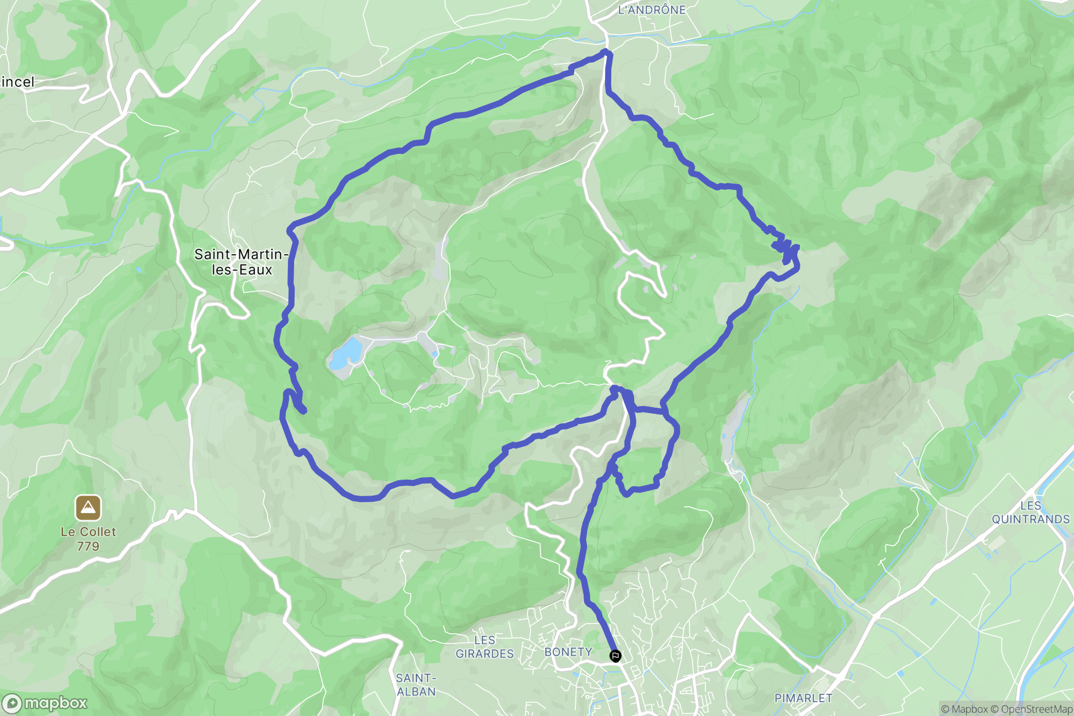 Manosque : carte du parcours de randonnée - France