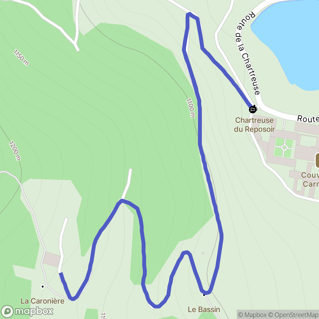 Le Reposoir : carte du parcours de randonnée - France