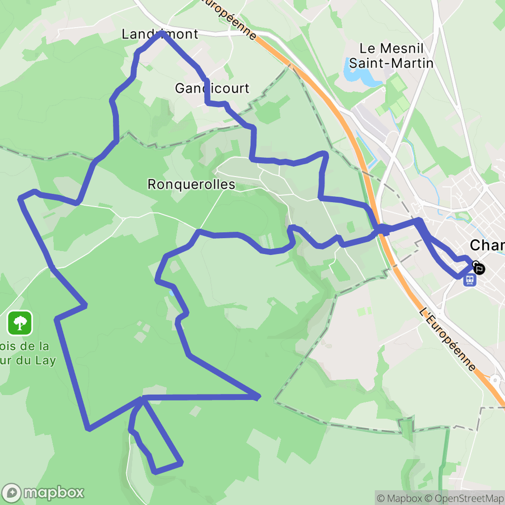 Chambly : carte du parcours de randonnée - France