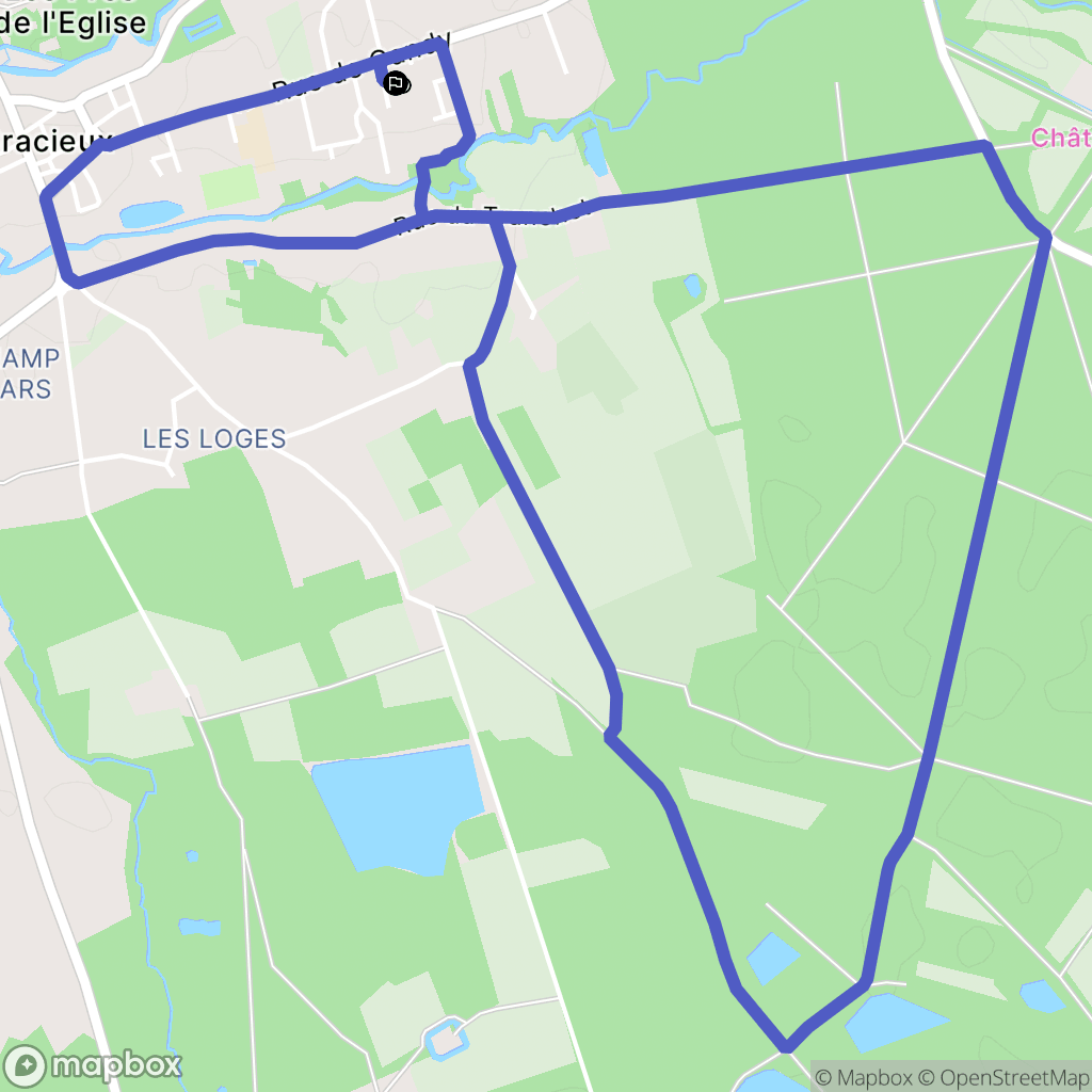 Bracieux : carte du parcours de randonnée - France