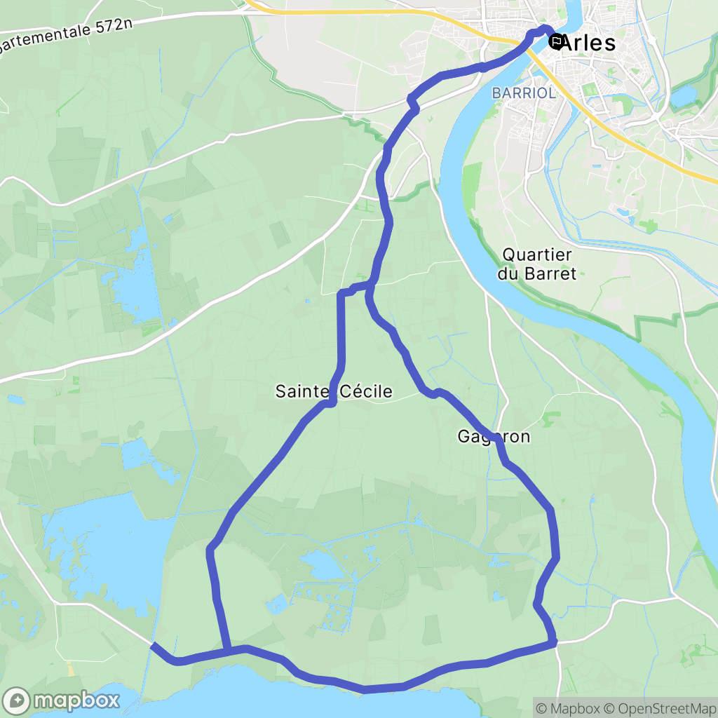 Arles : carte du parcours de randonnée - France