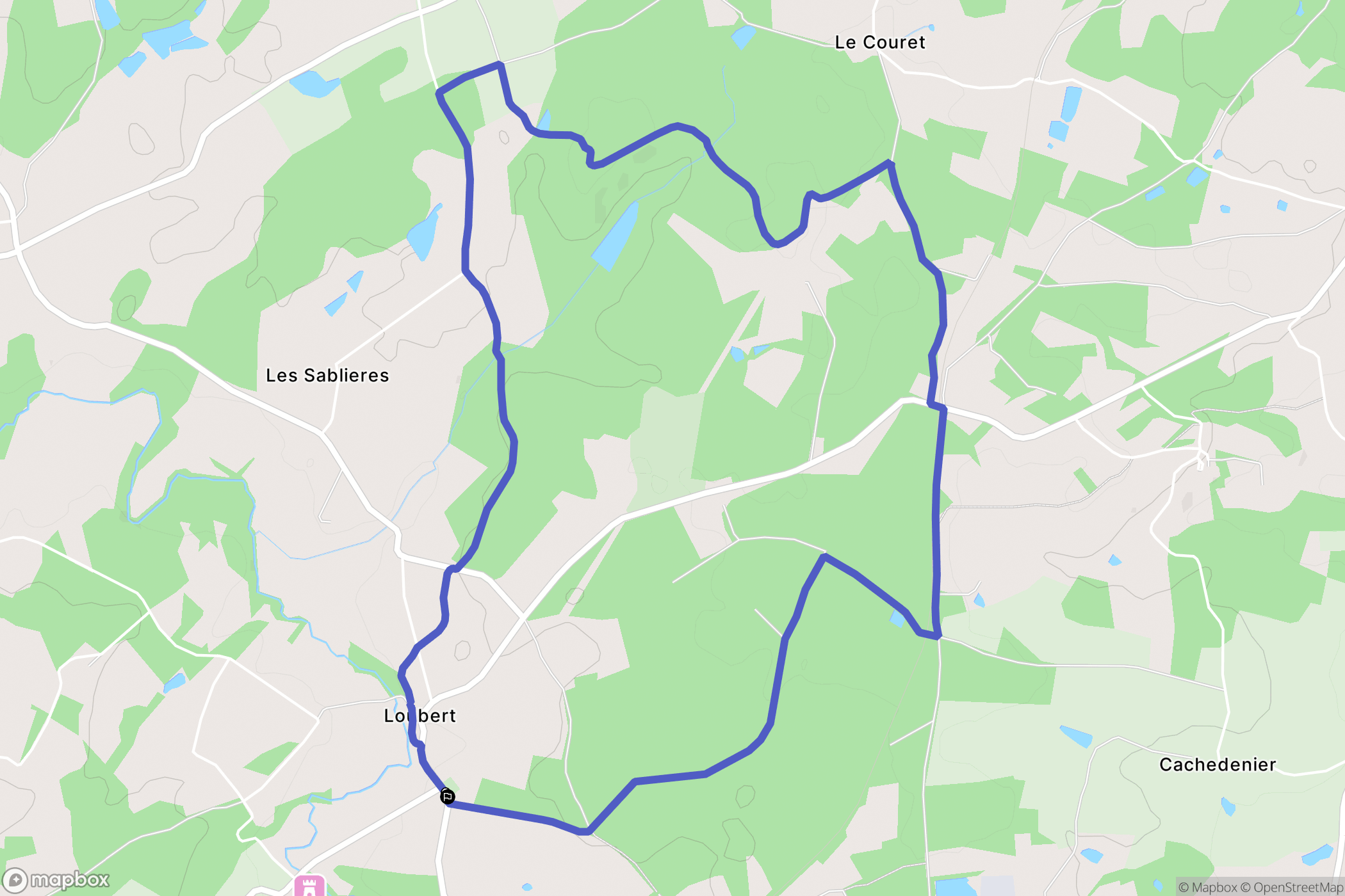 Terres-de-Haute-Charente : carte du parcours de randonnée - France