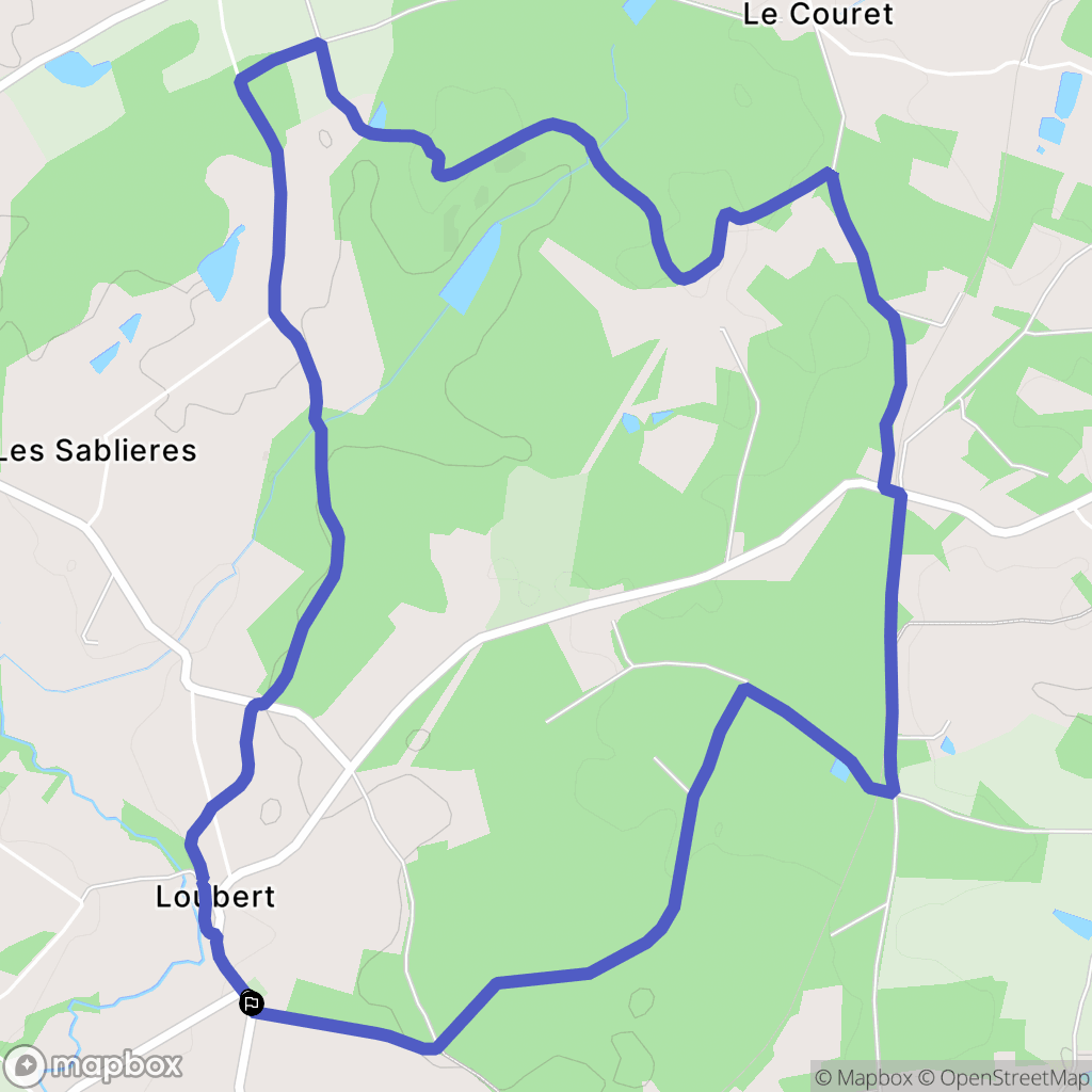 Terres-de-Haute-Charente : carte du parcours de randonnée - France