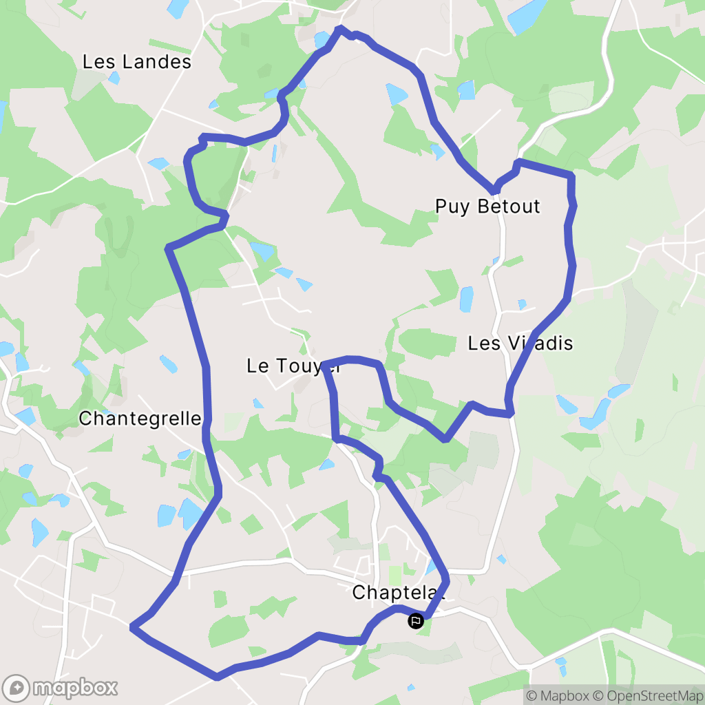 Chaptelat : carte du parcours de randonnée - France