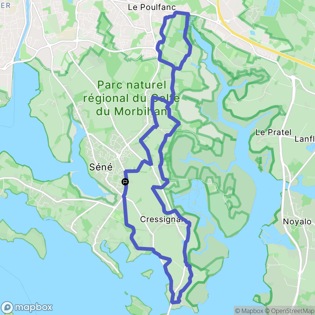 Séné : carte du parcours de randonnée - France