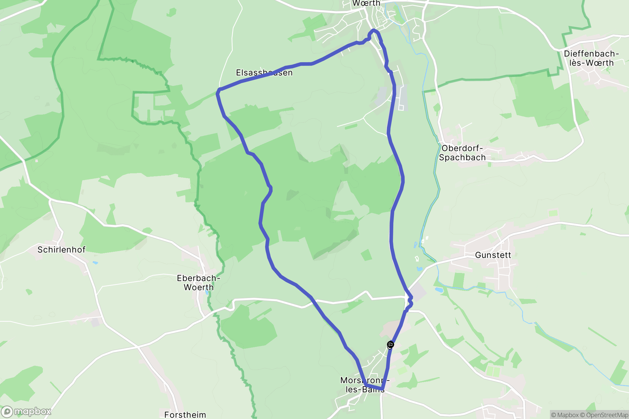 Morsbronn-les-Bains : carte du parcours de randonnée - France